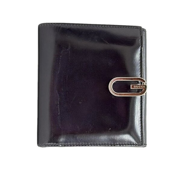 GUCCI - Black Leather Bifold Wallet 73-062025